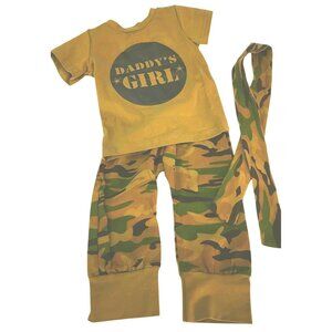 "Daddy's Girl" Shirt , Headwrap,Camo Pants 3 Piece Set Size 90 2t/3t BNWOT